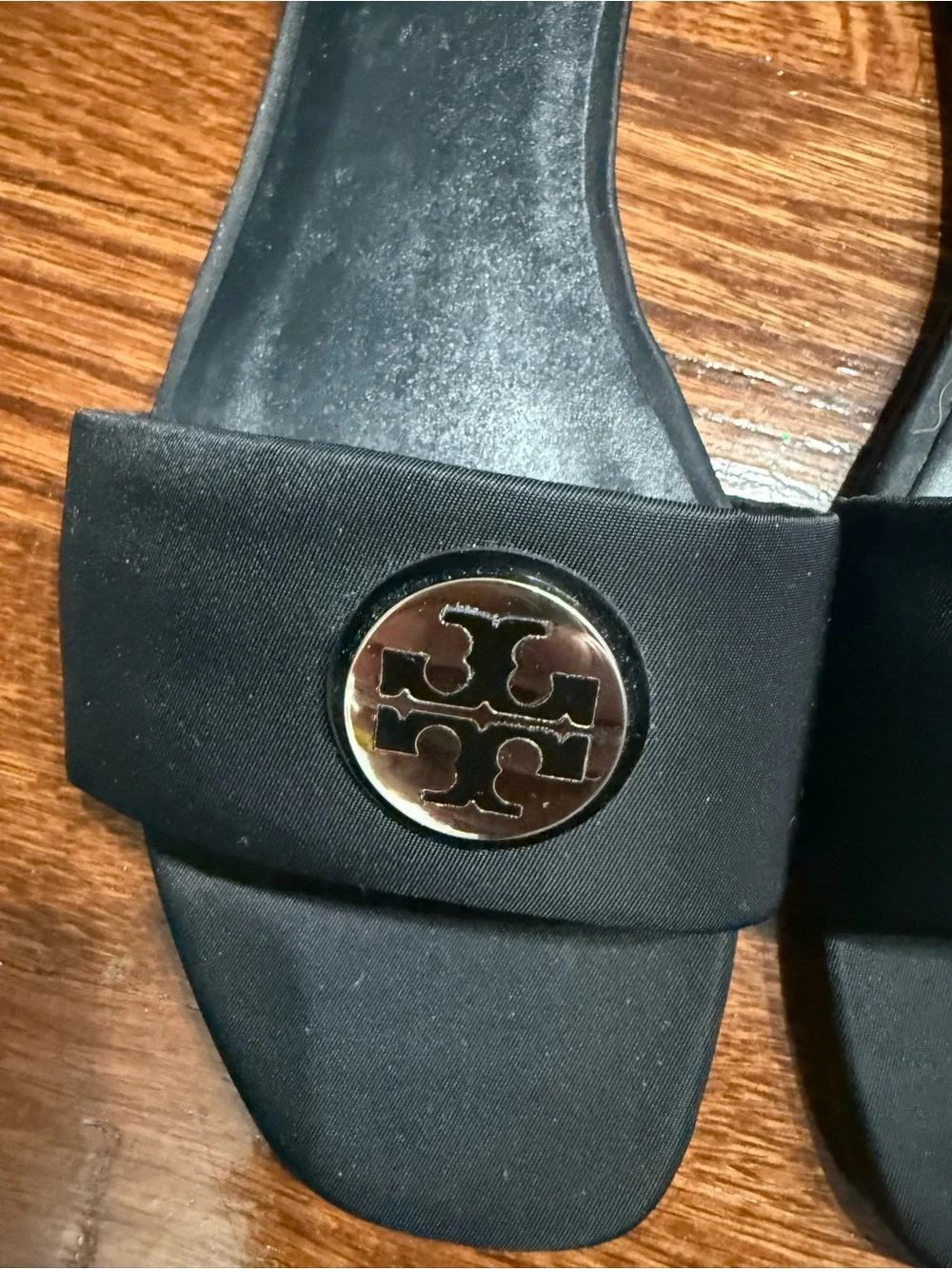 Tory Burch Black Logo Slide Sandals